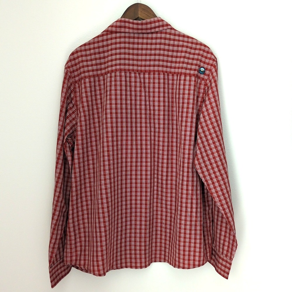 Wrangler Outdoor Perfomance Fabric SZ L Button Down‎ Shirt Red Plaid Regular Fit - Picture 5 of 5